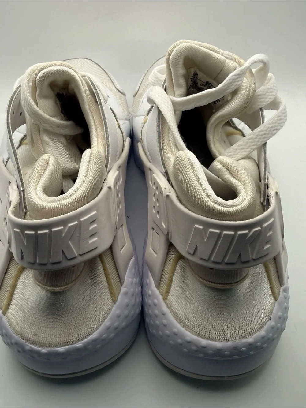 Nike Kids White and Tan Lace-Up Sneakers 6.5